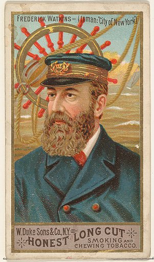 Frederick Watkins, from the Sea Captains series (N127) issued by Duke Sons & Co. to promote Honest Long Cut Tobacco