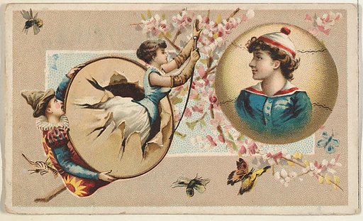 Bass Drum and Baseball, from the Miniature Novelties series (N120) issued by Duke Sons & Co. to promote Honest Long Cut Tobacco