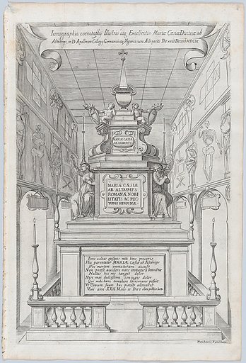 Catafalque for Duchess Maria Cesi of Altemps (Hohenems), from "Libro De Catafalchi, Tabernacoli, con varij designi di Porte fenestre et altri ornamenti di Architettura"