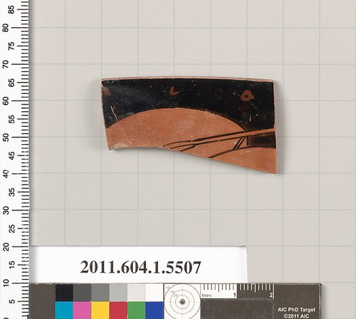 Terracotta rim fragment of a kylix (drinking cup)