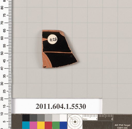 Terracotta rim fragment of a kylix (drinking cup)