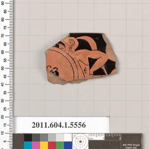 Terracotta rim fragment of a kylix (drinking cup)