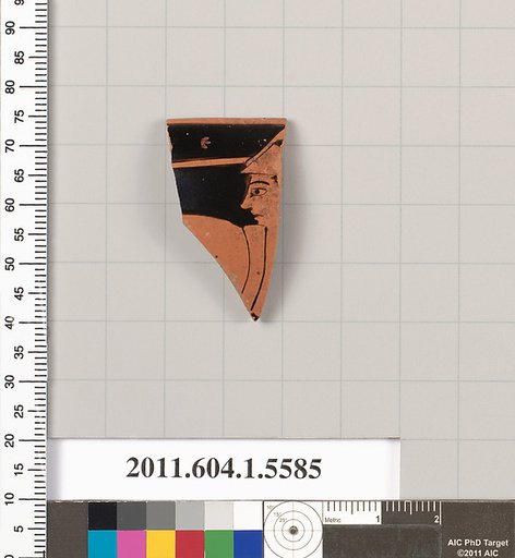 Terracotta rim fragment of a kylix (drinking cup)