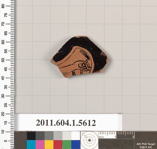 Terracotta rim fragment of a kylix (drinking cup)
