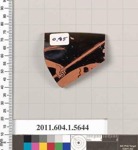 Terracotta rim fragment of a kylix (drinking cup)