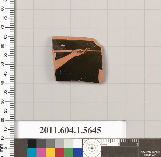 Terracotta rim fragment of a kylix (drinking cup)