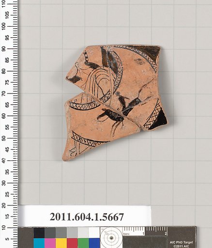 Terracotta rim fragment of a kylix (drinking cup)