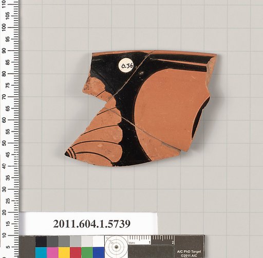 Terracotta rim fragment of a kylix: eye-cup  (drinking cup)
