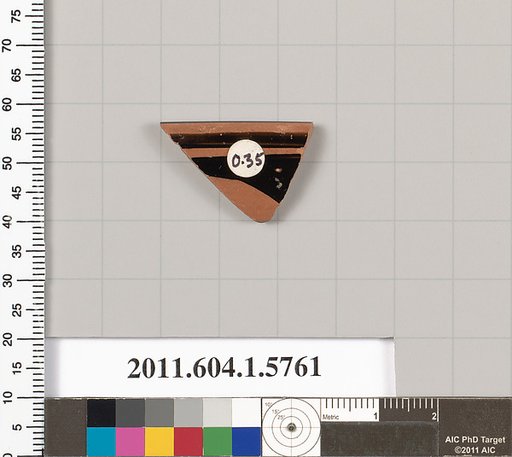 Terracotta rim fragment of a kylix: eye-cup (drinking cup)