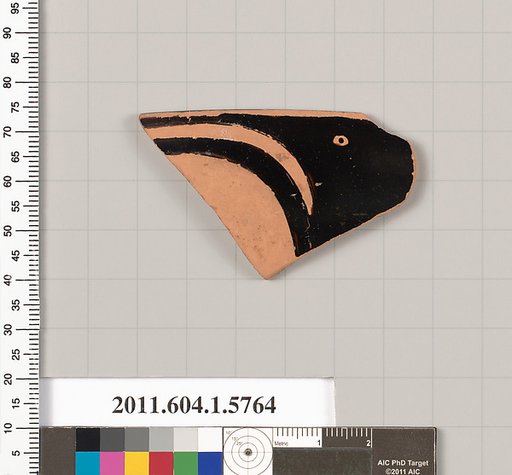 Terracotta rim fragment of a kylix: eye-cup (drinking cup)
