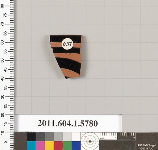 Terracotta rim fragment of a kylix: eye-cup (drinking cup)