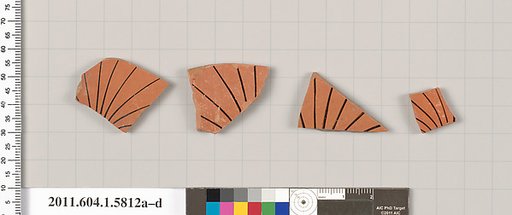 Terracotta fragments of kylikes: eye-cups (drinking cups)