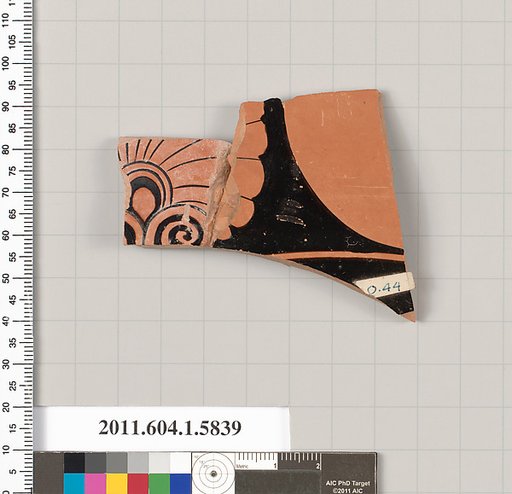 Terracotta fragment of a kylix: eye-cup  (drinking cup)