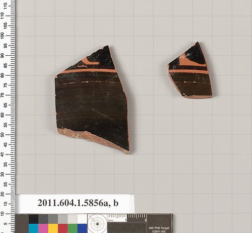 Terracotta fragments of a kylix: eye-cup (drinking cup)