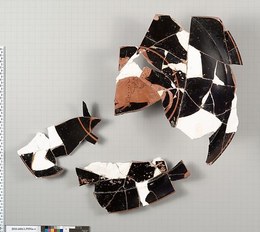 Terracotta fragments of a kylix (drinking cup)