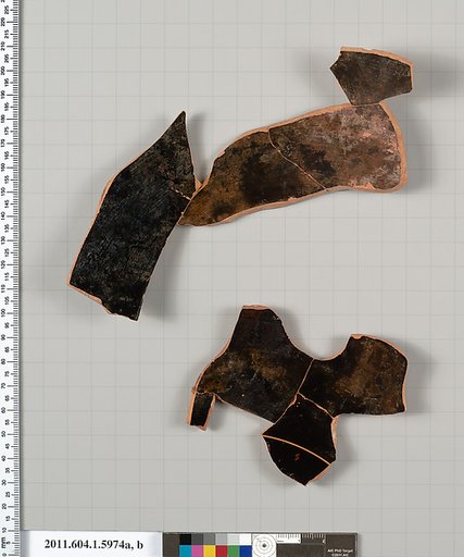 Terracotta fragments of a kylix (drinking cup)
