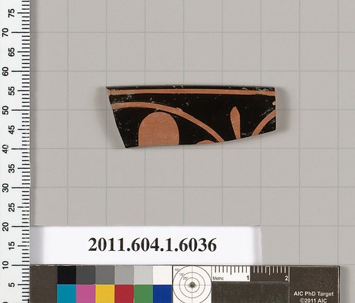 Terracotta rim fragment of a kylix (drinking cup)