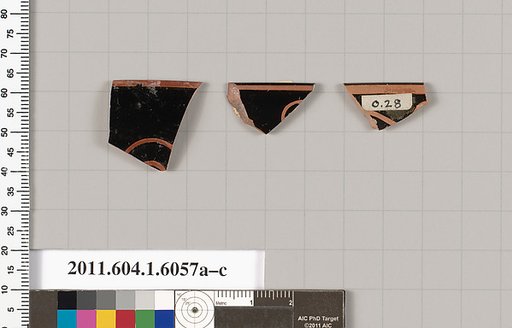 Terracotta rim fragments of kylikes (drinking cups)