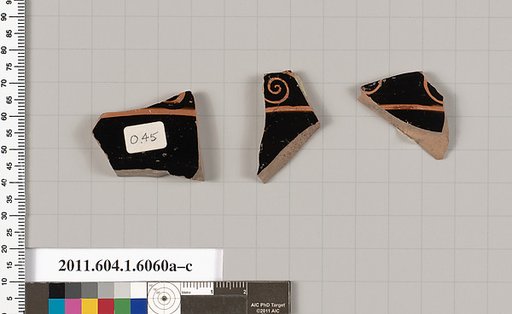 Terracotta fragments of kylikes (drinking cups)