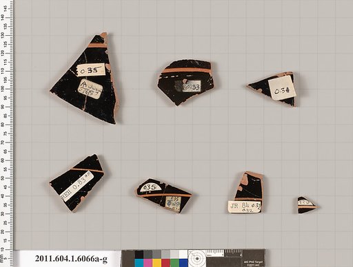 Terracotta fragments of kylikes (drinking cups)