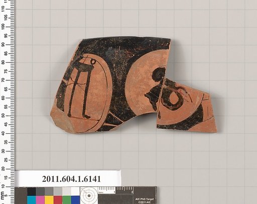 Terracotta rim fragment of a kylix (drinking cup)