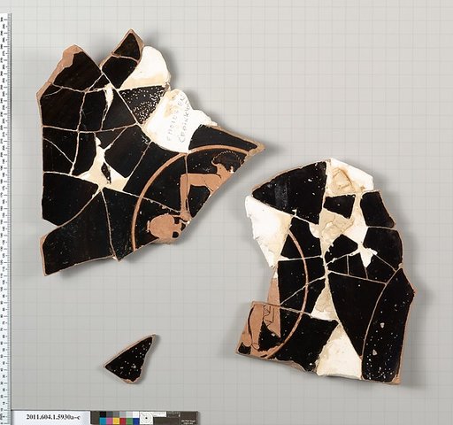Terracotta fragments of a kylix (drinking cup)