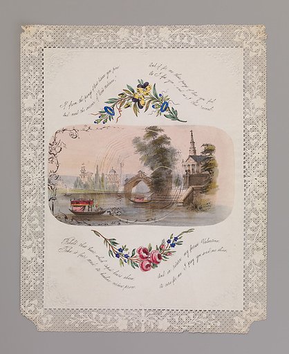 Double cobweb valentine with Venetian scene