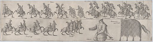 Plate depicting Ottavio Buffalino, from a series of twelve showing knights and their attendants dressed for a tournament (plate 5)