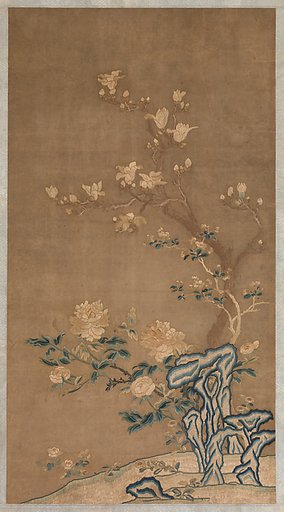 Magnolia, crabapple, and tree peony