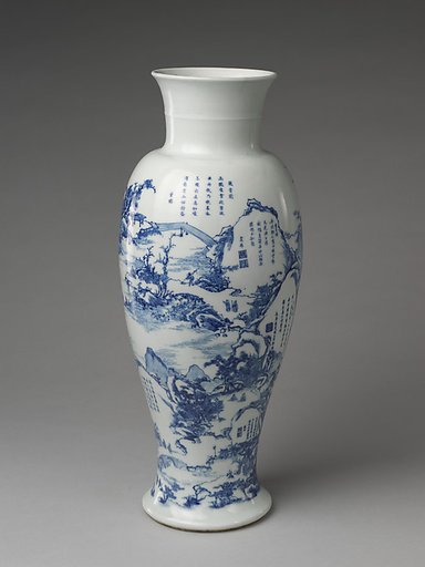 Vase with poetry and painting on literary gathering