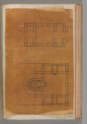 Page from a Scrapbook containing Drawings and Several Prints of Architecture, Interiors, Furniture and Other Objects
