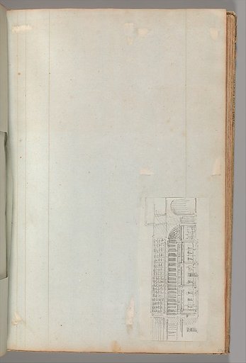 Page from a Scrapbook containing Drawings and Several Prints of Architecture, Interiors, Furniture and Other Objects