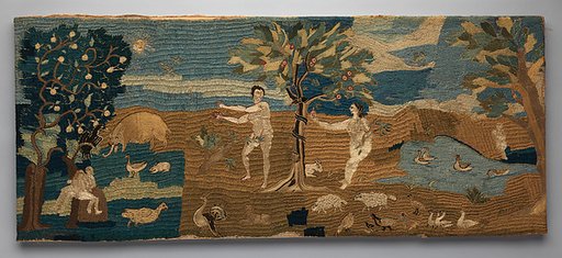 Chimney piece with images of Adam and Eve