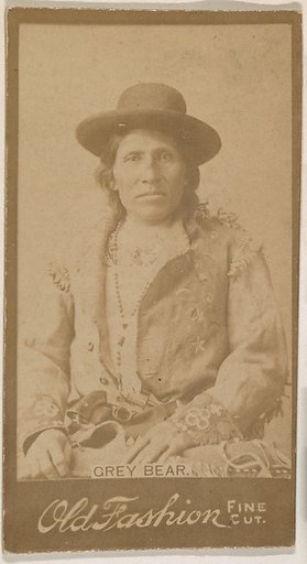 Grey Bear, from the Indian Chiefs series (N681) promoting Old Fashion Fine Cut Tobacco