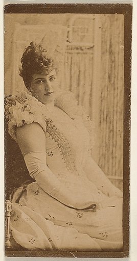 Seated actress wearing long white gloves, from the Actresses series (N668)