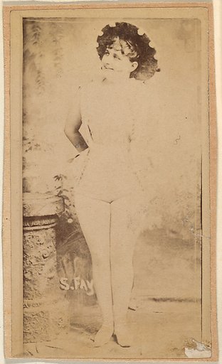 Actress wearing brimmed hat with pompoms, from the Actresses series (N668)