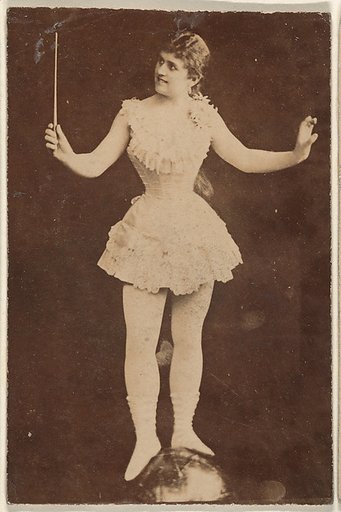 Actress balancing on ball and holding wand, from the Actresses series (N668)