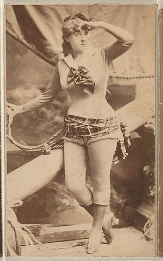 Actress posing with prop ship mast, from the Actresses series (N668)