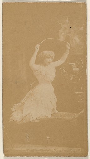 Actress holding riding crop above head, from the Actresses series (N668)