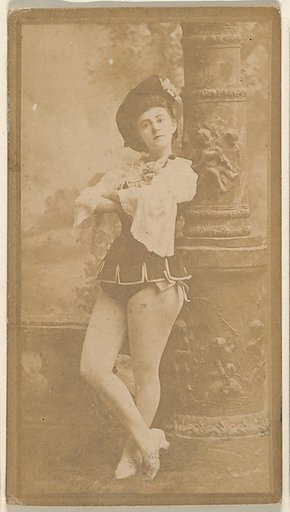 Actress leaning against column, from the Actresses series (N668)
