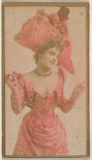 Actress wearing elaborate plumed hat, from the Actresses series (N668)