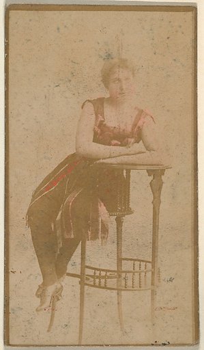 Seated actress leaning on table, from the Actresses series (N668)
