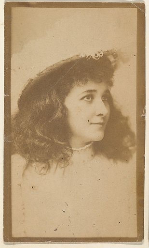 Portrait of actress wearing feathered hat, from the Actresses series (N668)