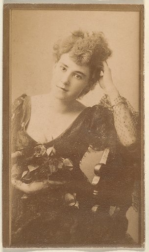 Seated actress leaning elbow on back of chair, from the Actresses series (N668)