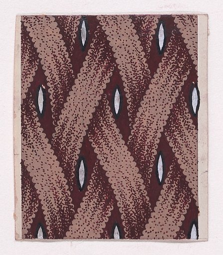 Textile Design with a Basketweave Pattern and Alternating Rows of Lens-Shaped Pearls