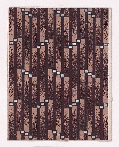 Textile Design with Alternating Diagonal Strings of Squares over a Striped Background