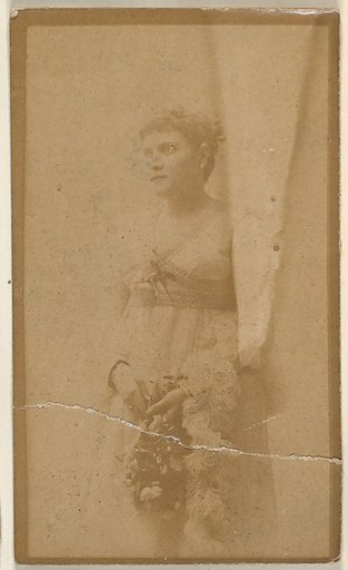 Actress holding headpiece of floral vines, from the Actresses series (N668)