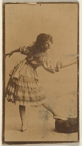 Actress posing with foot on cushion, from the Actresses series (N668)