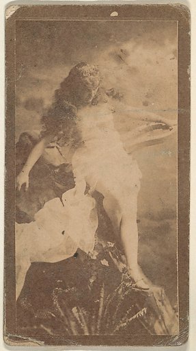 Actress posing on prop boulders, from the Actresses series (N668)