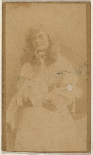 Seated actress with chin resting on hand, from the Actresses series (N668)